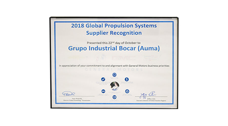 GM Global Propulsion Systems Supplier Recognition GM Global Propulsion Systems Supplier Recognition